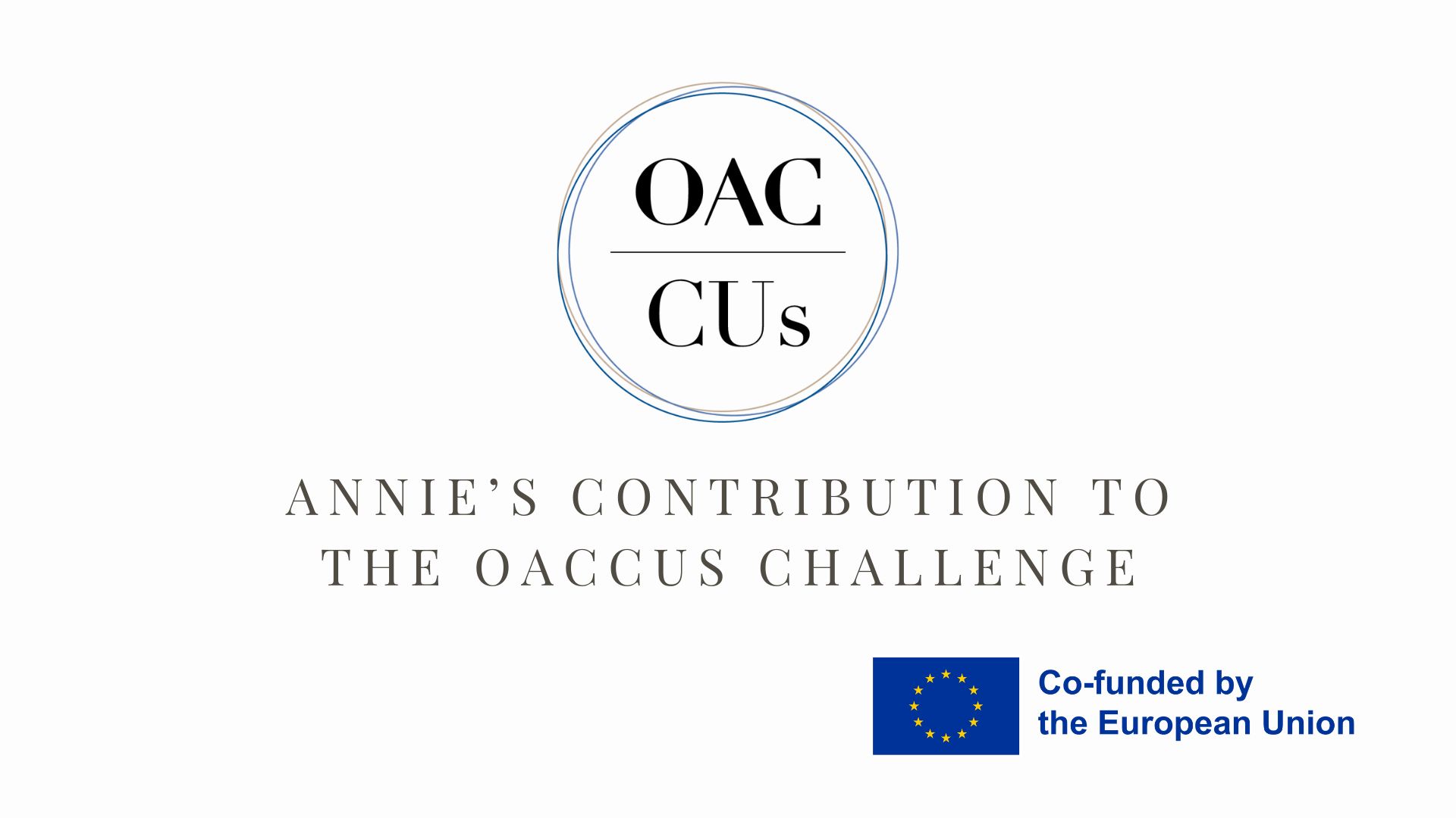 OACCUs challenge: Annie's contribution